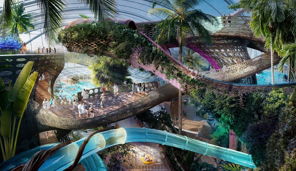 £250 million waterpark featuring the UK’s first all-season beach to open in Manchester